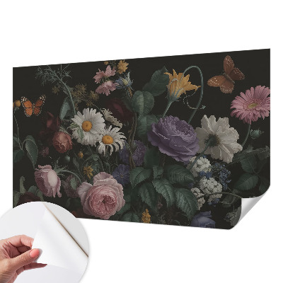 Papel de parede autocolante para sala Elegância floral