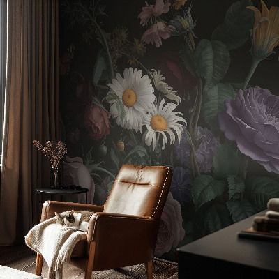 Papel de parede autocolante para sala Elegância floral