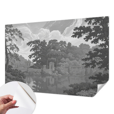 Papel de parede autocolante para quarto com estampa de paisagem natural