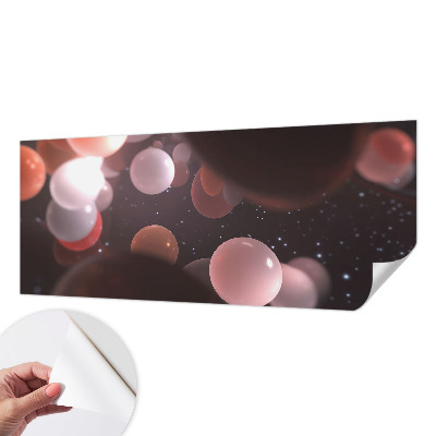 Papel de parede autocolante para sala com padrão de bolas espaciais
