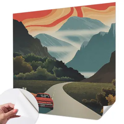 Papel de parede 3D com estampa 'Aventura na montanha' para decoração de ambientes
