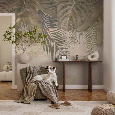 Papel de parede infantil Folhas tropicais