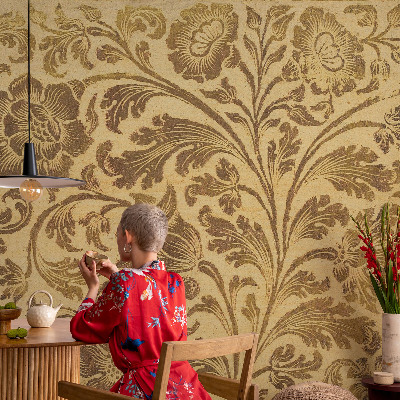 Papel de parede autocolante para sala Estampa floral