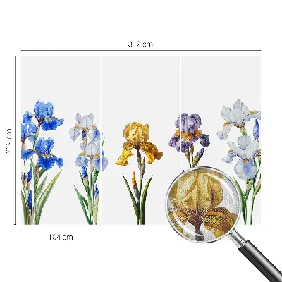 Papel de parede para criança com estampa de flores de íris