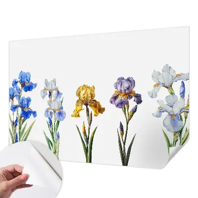 Papel de parede para criança com estampa de flores de íris