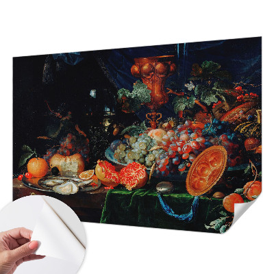 Papel de parede infantil com estampa de abundância de frutas