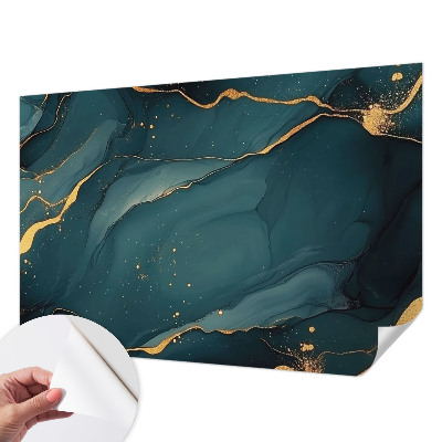 Papel de parede autocolante para sala com padrão abstrato em tons de azul escuro