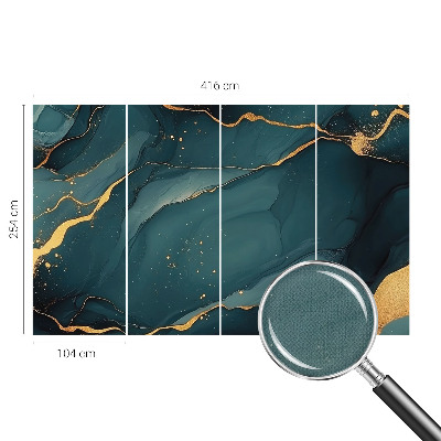 Papel de parede autocolante para sala com padrão abstrato em tons de azul escuro