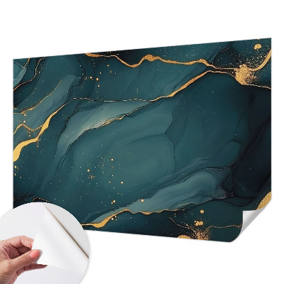 Papel de parede autocolante para sala Abstração em azul escuro