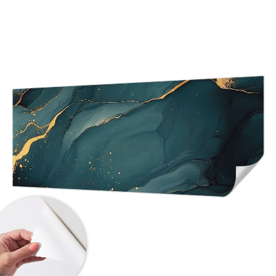 Papel de parede autocolante para sala com padrão abstrato em tons de azul escuro