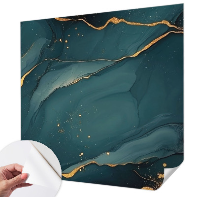 Papel de parede autocolante para sala com padrão abstrato em tons de azul escuro