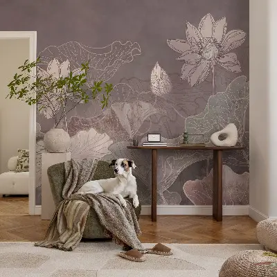 Papel de parede autocolante para quarto com estampa Botânica Pacífica para decoração de ambientes
