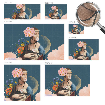 Autocolante de parede fotográfico com padrão floral elegante