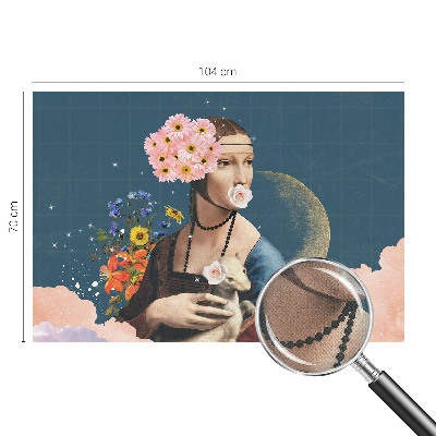Autocolante de parede fotográfico com padrão floral elegante