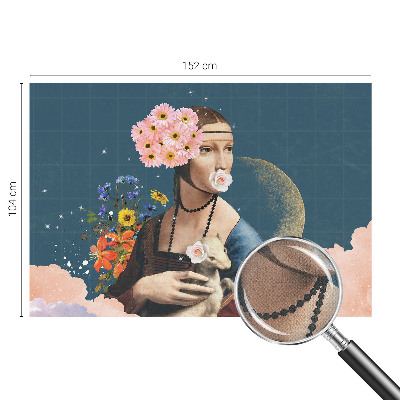 Autocolante de parede fotográfico com padrão floral elegante
