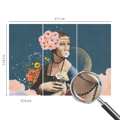 Autocolante de parede fotográfico com padrão floral elegante