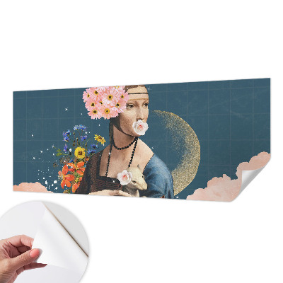 Autocolante de parede fotográfico com padrão floral elegante