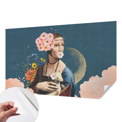 Autocolante de parede fotográfico com padrão floral elegante