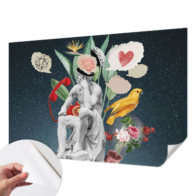 Papel de parede autocolante com estampa de arte surrealista
