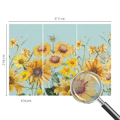 Papel de parede 3D com estampa Jardim de verão