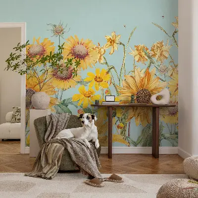 Papel de parede 3D com estampa Jardim de verão