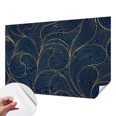 Papel de parede autocolante para quarto com motivo ondulado