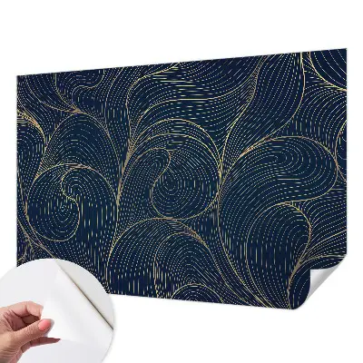 Papel de parede autocolante para quarto com motivo ondulado