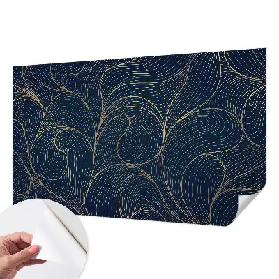 Papel de parede autocolante para quarto com motivo ondulado