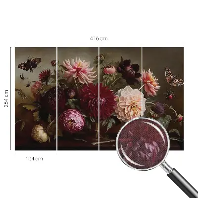 Papel de parede autocolante com padrão floral em estilo majestoso