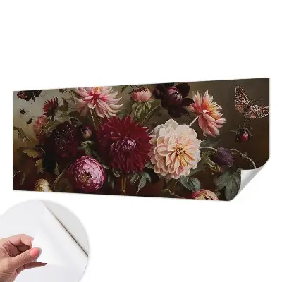 Papel de parede autocolante com padrão floral em estilo majestoso