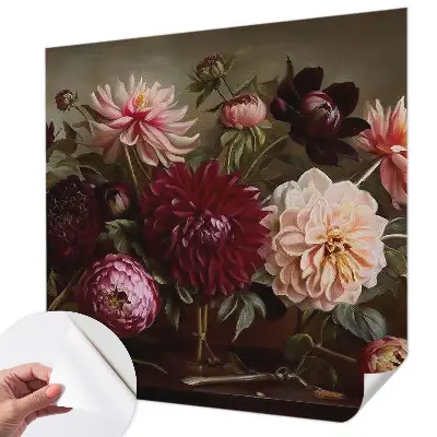 Papel de parede autocolante com padrão floral em estilo majestoso