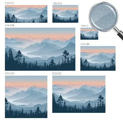 Autocolante de parede fotográfico com panorama da montanha