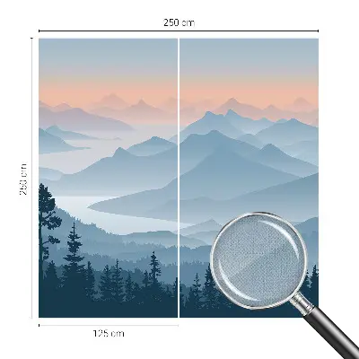 Autocolante de parede fotográfico com panorama da montanha