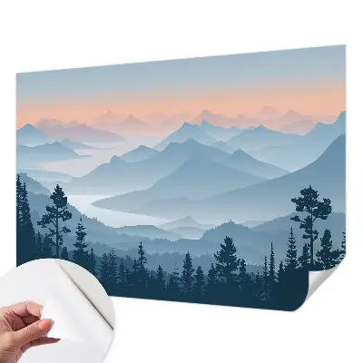 Autocolante de parede fotográfico com panorama da montanha