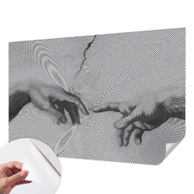 Papel de parede infantil com estampa de mãos hipnóticas