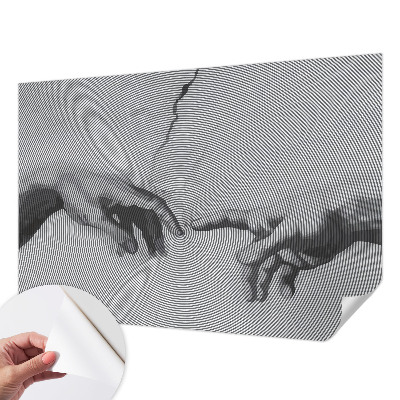 Papel de parede infantil com estampa de mãos hipnóticas