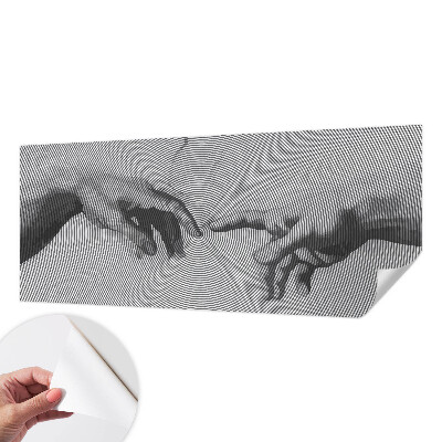 Papel de parede infantil com estampa de mãos hipnóticas