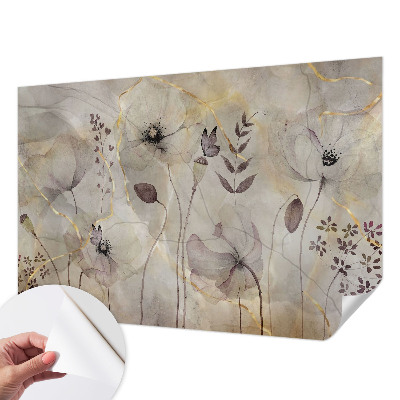 Papel de parede autocolante para sala Flores delicadas