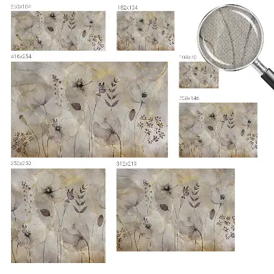 Papel de parede autocolante para sala com padrão de flores delicadas