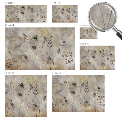 Papel de parede autocolante para sala Flores delicadas