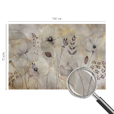 Papel de parede autocolante para sala Flores delicadas