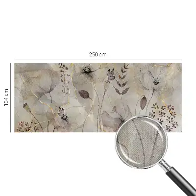Papel de parede autocolante para sala com padrão de flores delicadas