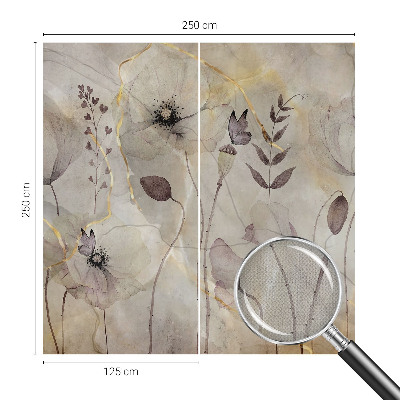 Papel de parede autocolante para sala Flores delicadas