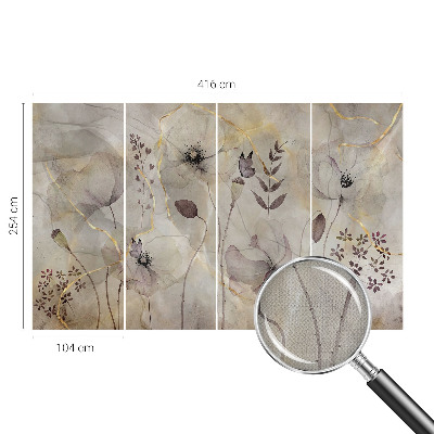 Papel de parede autocolante para sala Flores delicadas