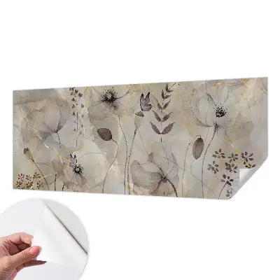 Papel de parede autocolante para sala com padrão de flores delicadas