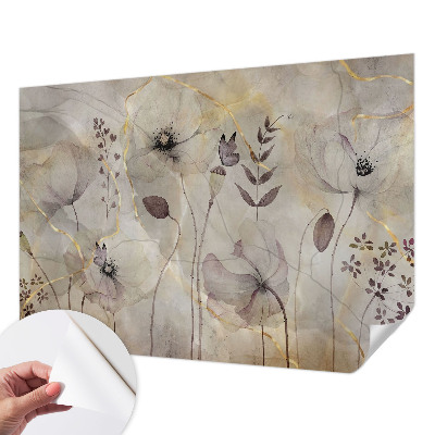 Papel de parede autocolante para sala Flores delicadas