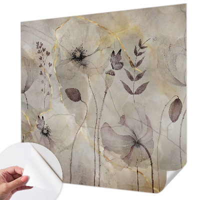 Papel de parede autocolante para sala Flores delicadas