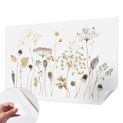 Papel de parede autocolante com estampa de flores silvestres