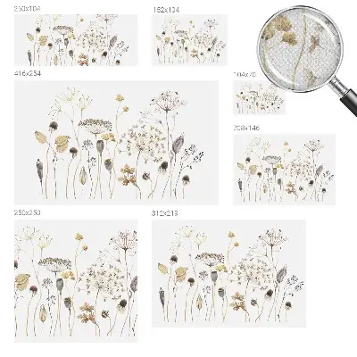 Papel de parede autocolante com estampa de flores silvestres