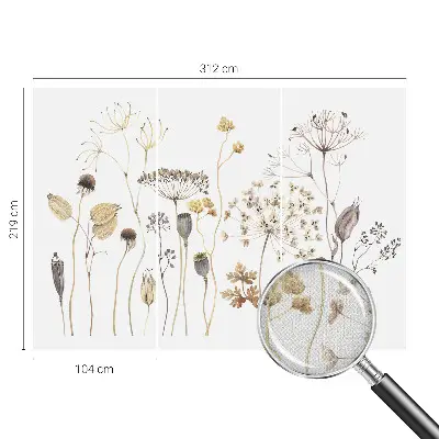 Papel de parede autocolante com estampa de flores silvestres